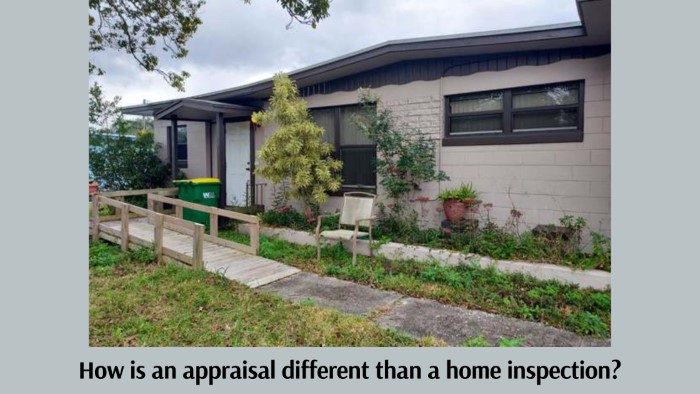 How is an appraisal different than a home inspection